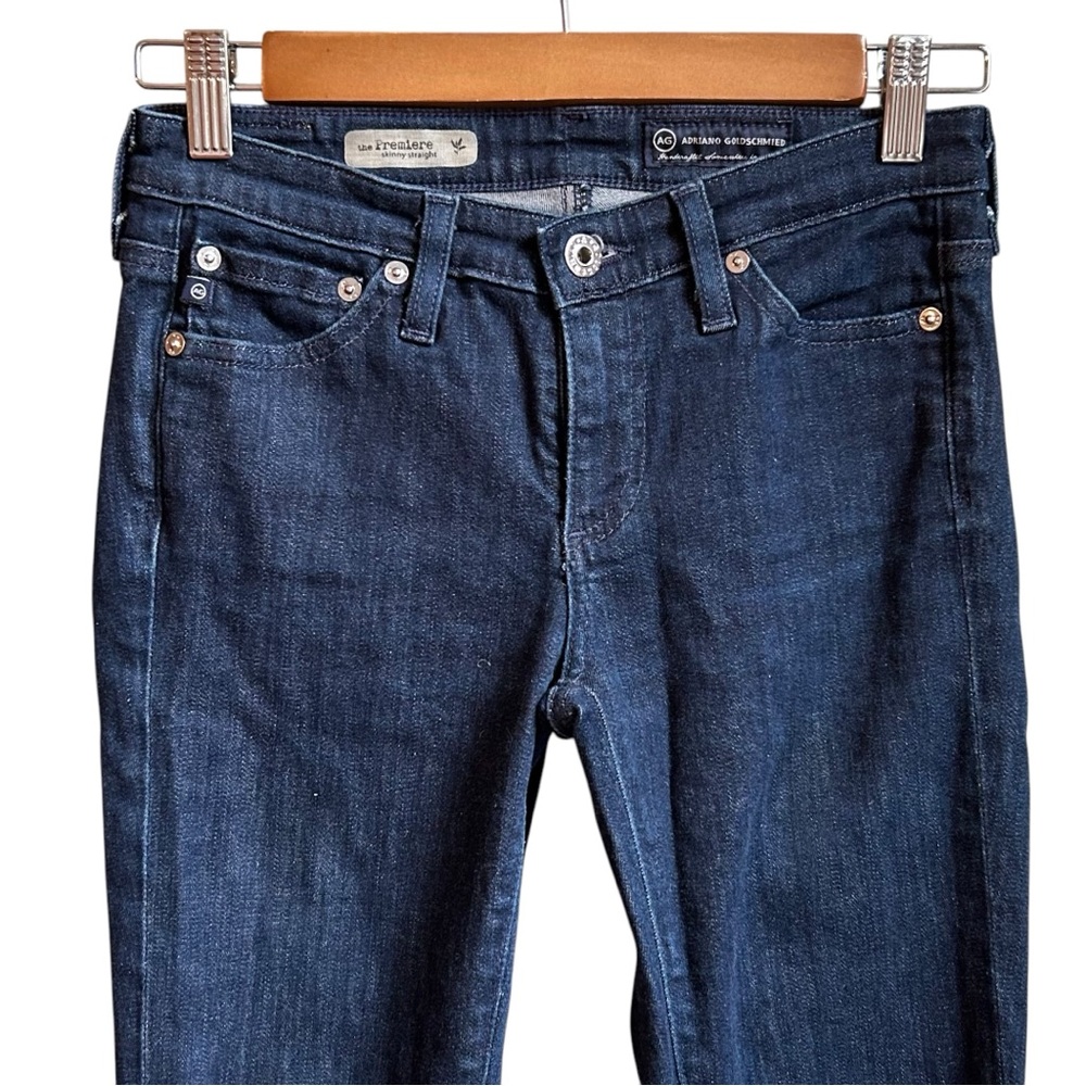 AG Adriano Goldschmied The Premiere Skinny Straight Blue Denim Jeans Size 25 - Picture 3 of 8